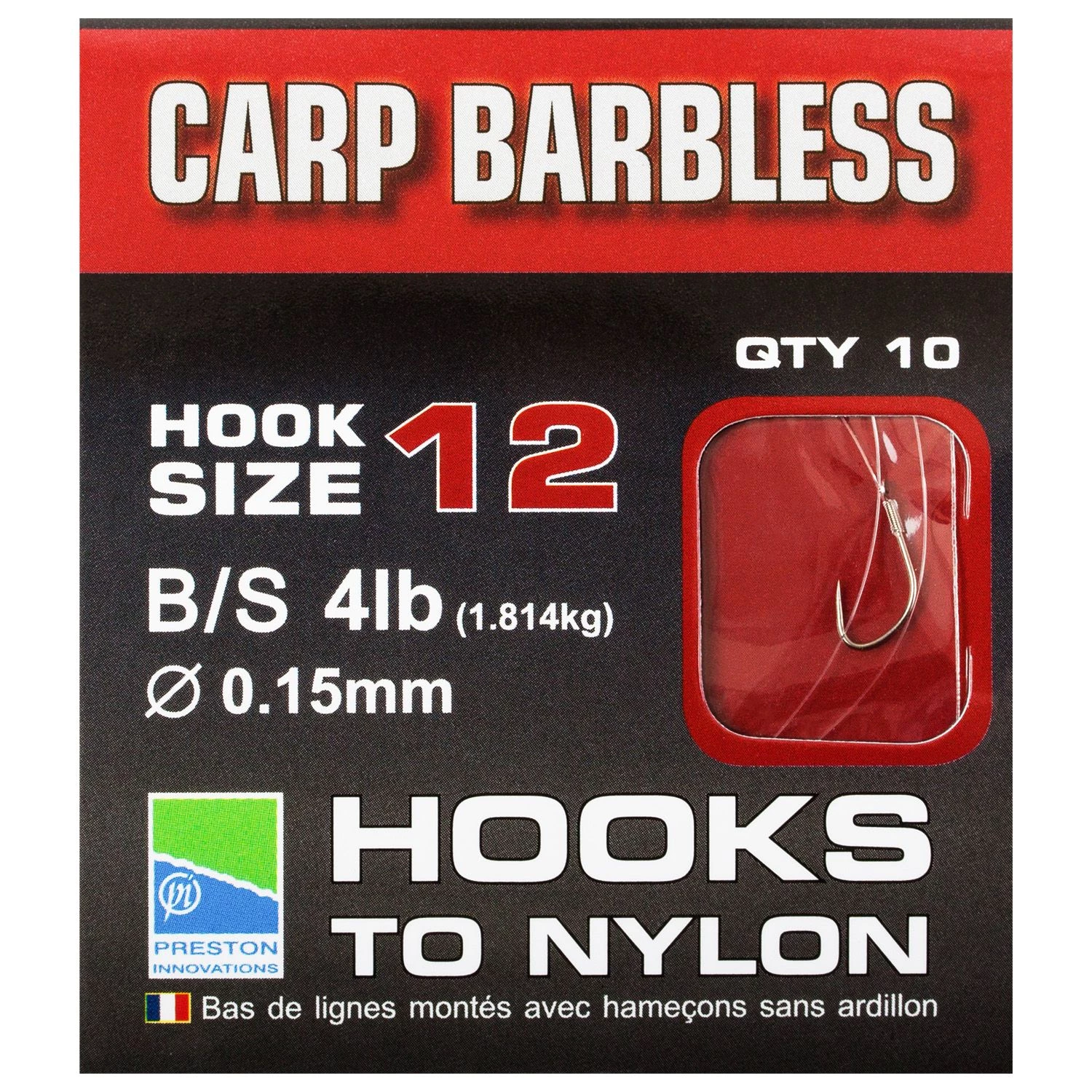 Preston Carp Barbless Hooks To Nylon Terminal Tackle 1 Preston Carp Barbless Hooks To Nylon Terminal Tackle